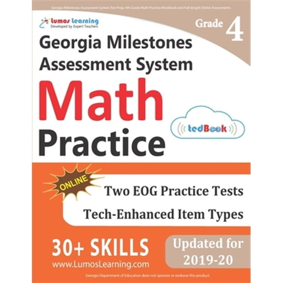 Pre-Owned Georgia Milestones Assessment System Test Prep: 4th Grade Math Practice Workbook and Full-length Online Assessments: GMAS Study Guide Paperback