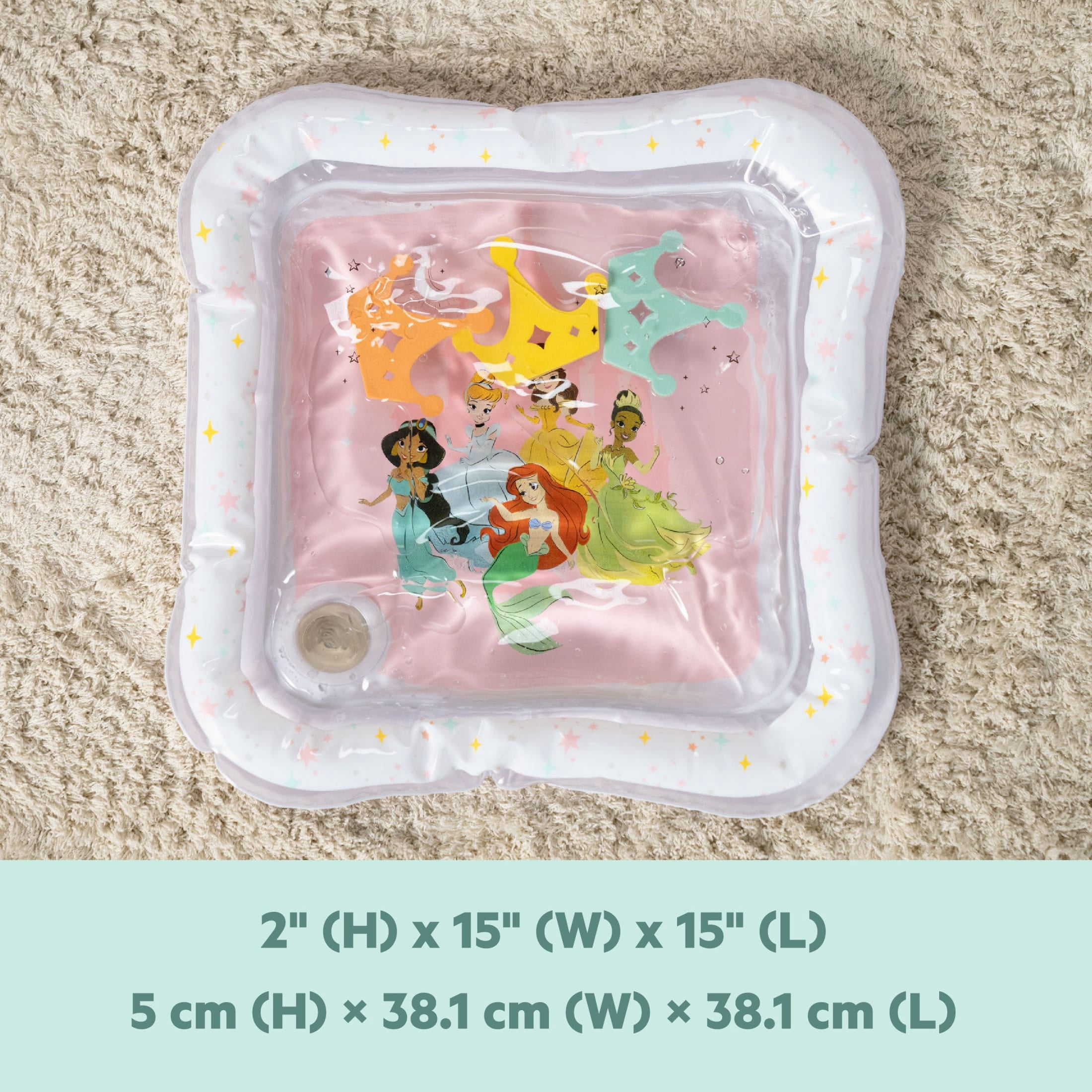 Bright Starts Disney Princess Water Mat, Baby Play Mat, Newborn
