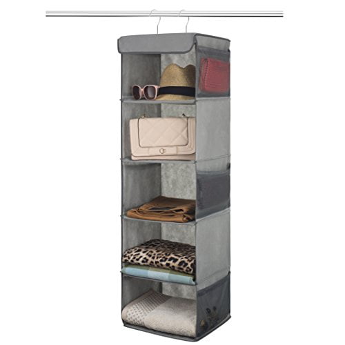 Zober 5 Shelf Hanging Closet Organizer Space Saver, Roomy Breathable ...