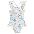 thumbnail image 6 of Ymyiu Girl Bathing Suit Newborn Baby Girl Swimsuit One Piece Toddler Girl Bathing Suit with Hat Bikini Infant Girls Swimwear 5T 6T (White,5-6 Years), 6 of 7