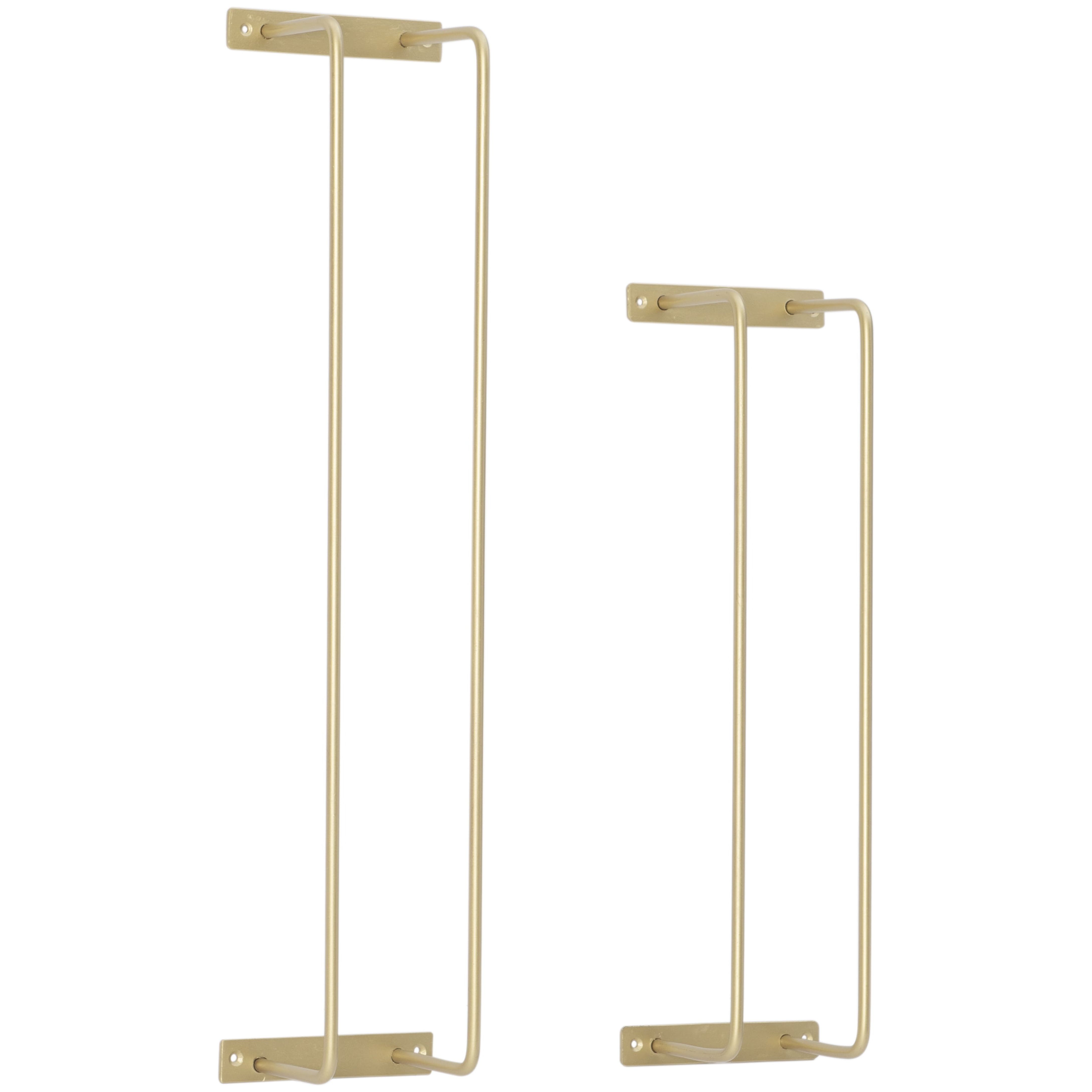 Brabson Wall-Mounted Metal Bathroom Towel Rack, Set of 2, Gold
