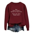 thumbnail image 4 of HNMKIU Sweatshirt for Women with See This Is Why I Wanted To Stay Home Letter Print Funny Sarcastic Shirts Crewneck Sweatshirt Watermelon Red,XXL, 4 of 4