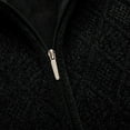 thumbnail image 7 of ZCFZJW Men's Full Zip Cardigan Sweater Fall Winter Solid Color Long Sleeve Slim Fit Cable Knitted Zip Up Sweater Lightweight Thin Jacket Coat Outwear Black M, 7 of 7