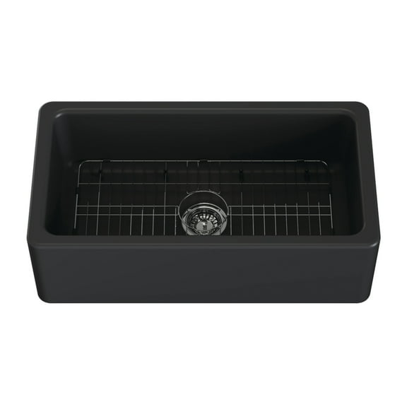 Gourmetier KGPF331810KBC 33" Fireclay Farmhouse Kitchen Sink, Matte Black