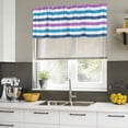 thumbnail image 5 of Blue Purple Striped Valances for Windows, Decorative Rod Pocket Window Valance Curtains, Farmhouse Stripes Simple Art Short Curtain Drapes for Kitchen/Bathroom/Living Room, 2 Panels, 60" W x 18" L, 5 of 8
