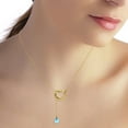 thumbnail image 2 of Galaxy Gold 14K Solid Yellow Gold 24" Open Heart Pendant Necklace with a Genuine Blue Topaz Drop, 14"-24" Sizes, December Birthstone, Symbol of Calm, 2 of 2