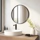 thumbnail image 4 of Espejo circular negro para decoración de pared de 18 pulgadas, espejo redondo de baño con marco mate, pequeños espejos circulares para entrada, pasillo, sala de estar, recámara, 4 of 12