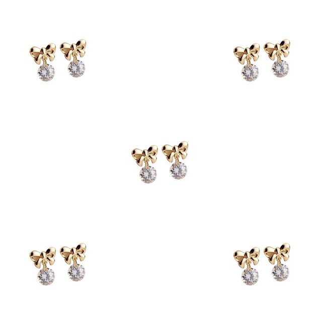 Qarigey 1 Pair Women Ear Stud Alloy Rhinestone Teen Decoration Ear Cute Party Drop Earrings Studs Wedding Jewelry Mini Ladies Type2 NO2