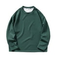 thumbnail image 1 of ameIAEA Chandails en Molleton à Manches Longues pour Hommes Col Rond Couleur Unie Pull Décontracté Automne Basiques, 1 of 5