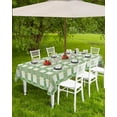 thumbnail image 2 of Outdoor Tablecloth with Umbrella Hole and Zipper 60 x 102 Inch Green White Simple Plaid Table Cover for Rectangular Tables Waterproof Tabletop Collection for Patio Garden Picnic Camping, 2 of 3