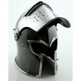 thumbnail image 2 of Viking Visored Barbuta Battle Knight Helmet Black Medieval Helm Armor SCA LARP Replica Costume Rustic Vintage Home Decor Gifts, 2 of 4