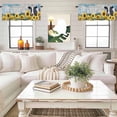 thumbnail image 4 of Cow Sunflowers Valance Curtain for Windows Yellow Flower Bee Farm Animal Oil Painting Rod Pocket Curtain Valances Short Window Treatments Panels for Kitchen Bathroom Laundry Basement 60 x 14 Inch, 4 of 9