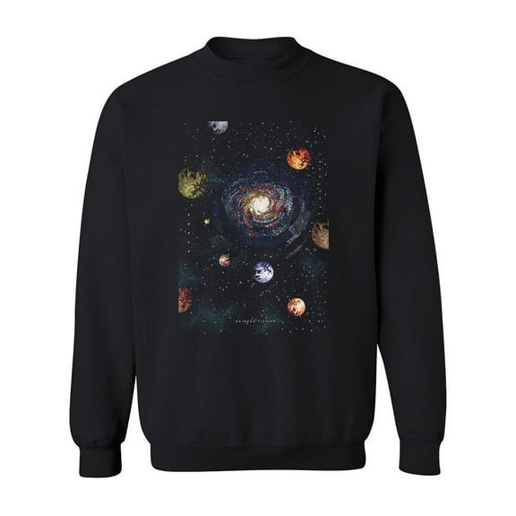 Beautful Galaxy Graphic Sweatshirt Men -Image by Shutterstock, Male x-Large