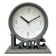 thumbnail image 2 of Reloj de mesa geométrico decorativo con números arábigos, silencioso y redondo. Gris, 2 of 9
