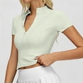 thumbnail image 6 of WERYOUNG Seamless Yoga Short Sleeve T Shirts For Women With Front Zipper Lightweight Breathable Running Gym Tees Versatile Tops S, 6 of 6