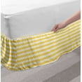 thumbnail image 2 of Yellow Chevron Bed Skirt, Old Fashioned Sharp Zigzag Stripes Geometric Sunny Summer Motif, Elastic Bedskirt Dust Ruffle Wrap Around for Bedding Decor, 4 Sizes, Earth Yellow White, by Ambesonne, 2 of 2