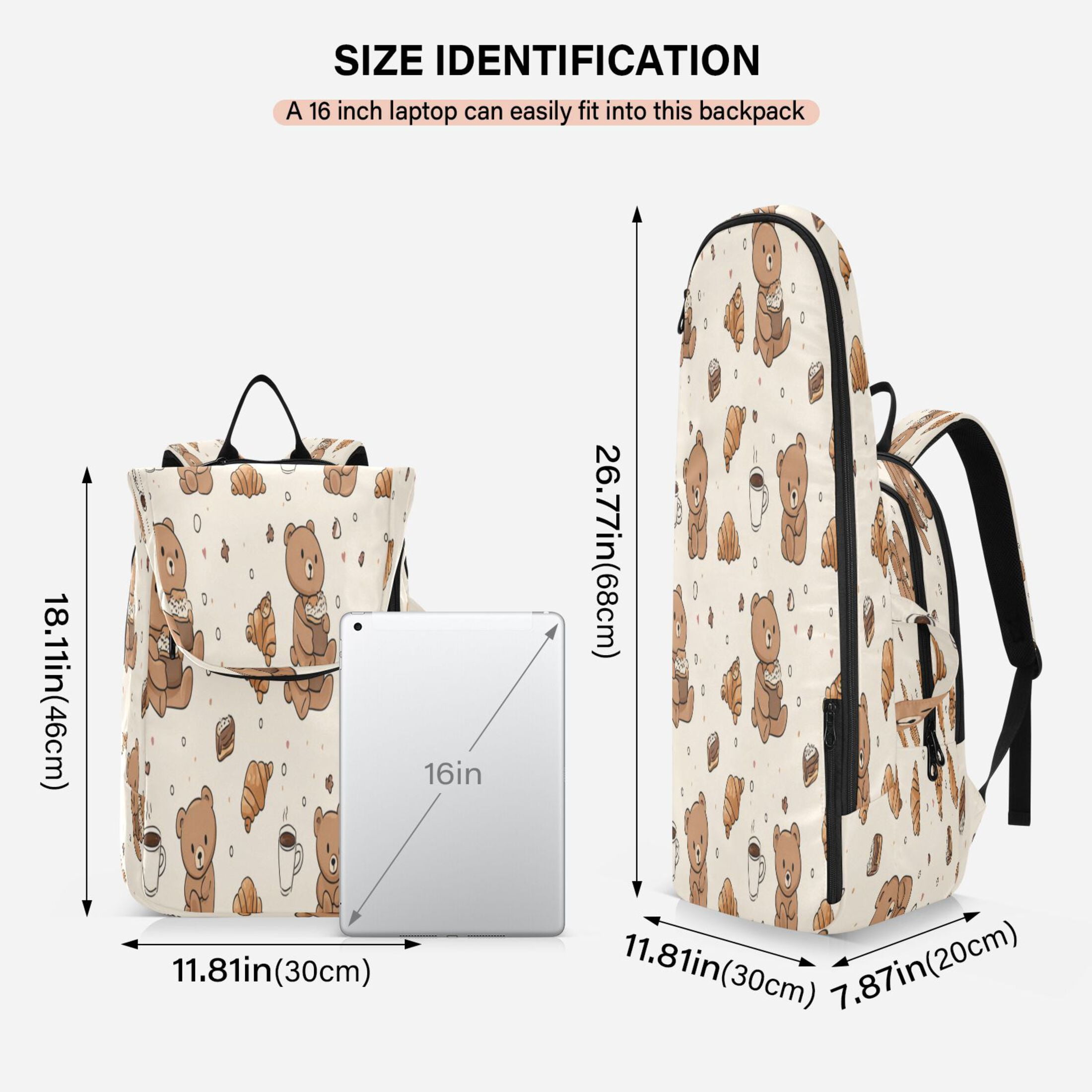 2 Racquet Holder Tennis Backpack Tennis Racket Covers Gym Bags Cute Teddy Bear
