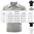 thumbnail image 3 of Daiosportswear Men'S Vintage Cable Knit Polo Relaxed Stretchy Soft Textured Shirt Short Sleeve Casual Summer Tee Gray XXL(XXL), 3 of 7