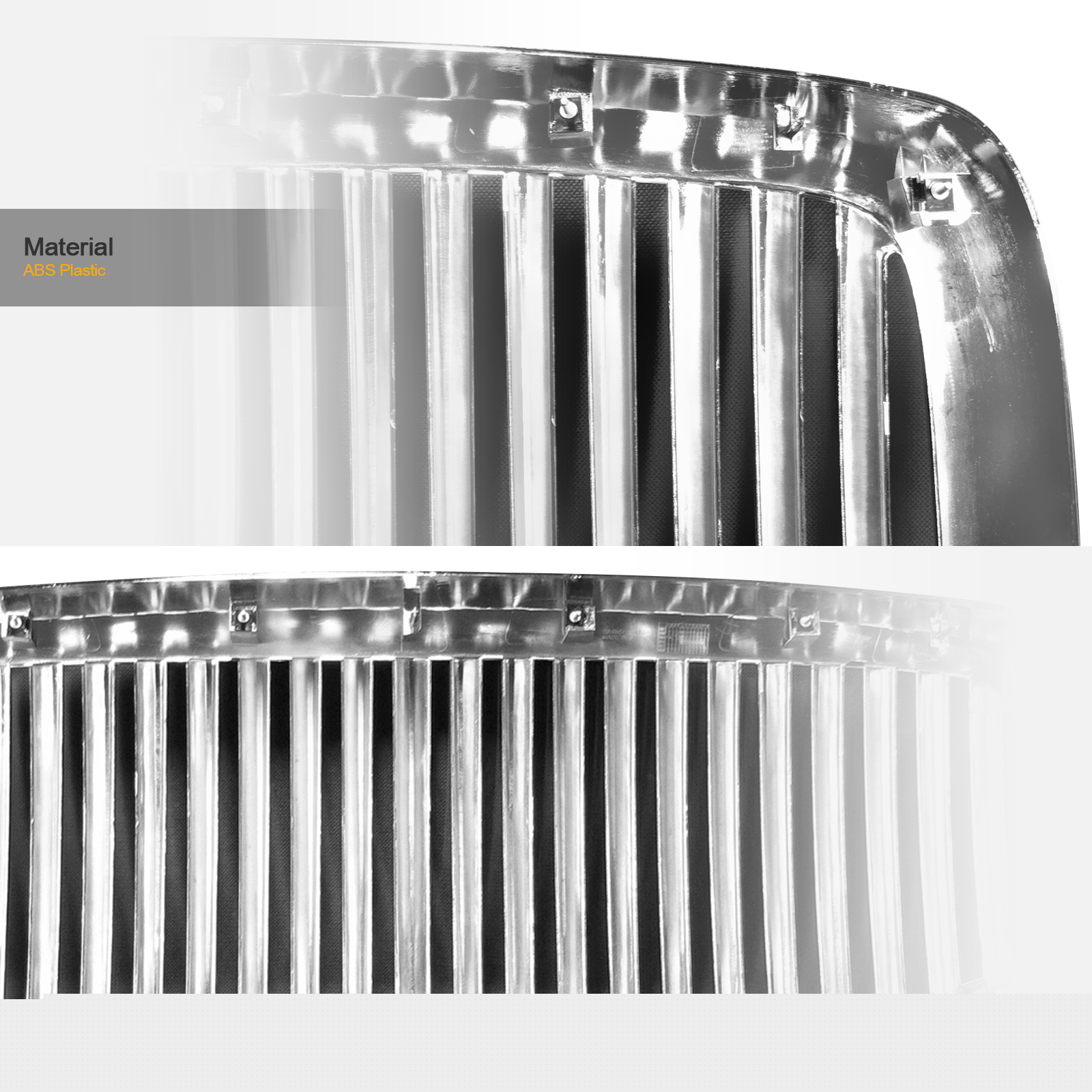 thumbnail image 5 of Stehlen 642167821120 Vertical Front Hood Bumper Grille - Chrome For 2006-2008 Dodge Ram 1500 / 2006-2009 2500 3500, 5 of 5
