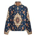 thumbnail image 6 of Jackets for Women Winter Coat Jackets Flannel Stand Collar Jacket(Blue Floral Oriental Rug,Size:S-4XL), 6 of 7