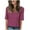 Purple, variant on Half Sleeve Tops for Women Casual Solid Color Elbow Sleeve T-Shirt Soft Loose Basic Pullover Round Neck Short Sleeve Blouse for Daily Comfortable Wear