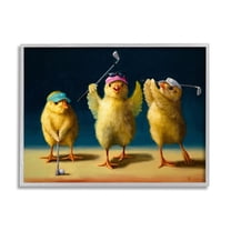 Stupell Industries Golfer Chicks Wearing Sports Visors Golf Clubs Framed Wall Art, 14 x 11, Design by Lucia Heffernan