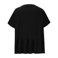 thumbnail image 3 of WREESH Women's Plus Size V-Neck Tops Solid Color Waffle Knit T-Shirts with Ruffle Hem Black, 3 of 9