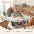 thumbnail image 6 of INFANS Baby High Chair, 6 in 1 Wooden Convertible Highchair for Babies and Toddlers, Infant Dining Booster Seat Kids Stool with Adjustable Removable Tray, 6 of 9