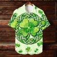 thumbnail image 6 of VBTAPA Mens St Patrick's Day Shirt Shamrock Irish Printed Button Down Short Sleeves Shirts Green Clover Hawaiian Shirt Mint Green M, 6 of 9