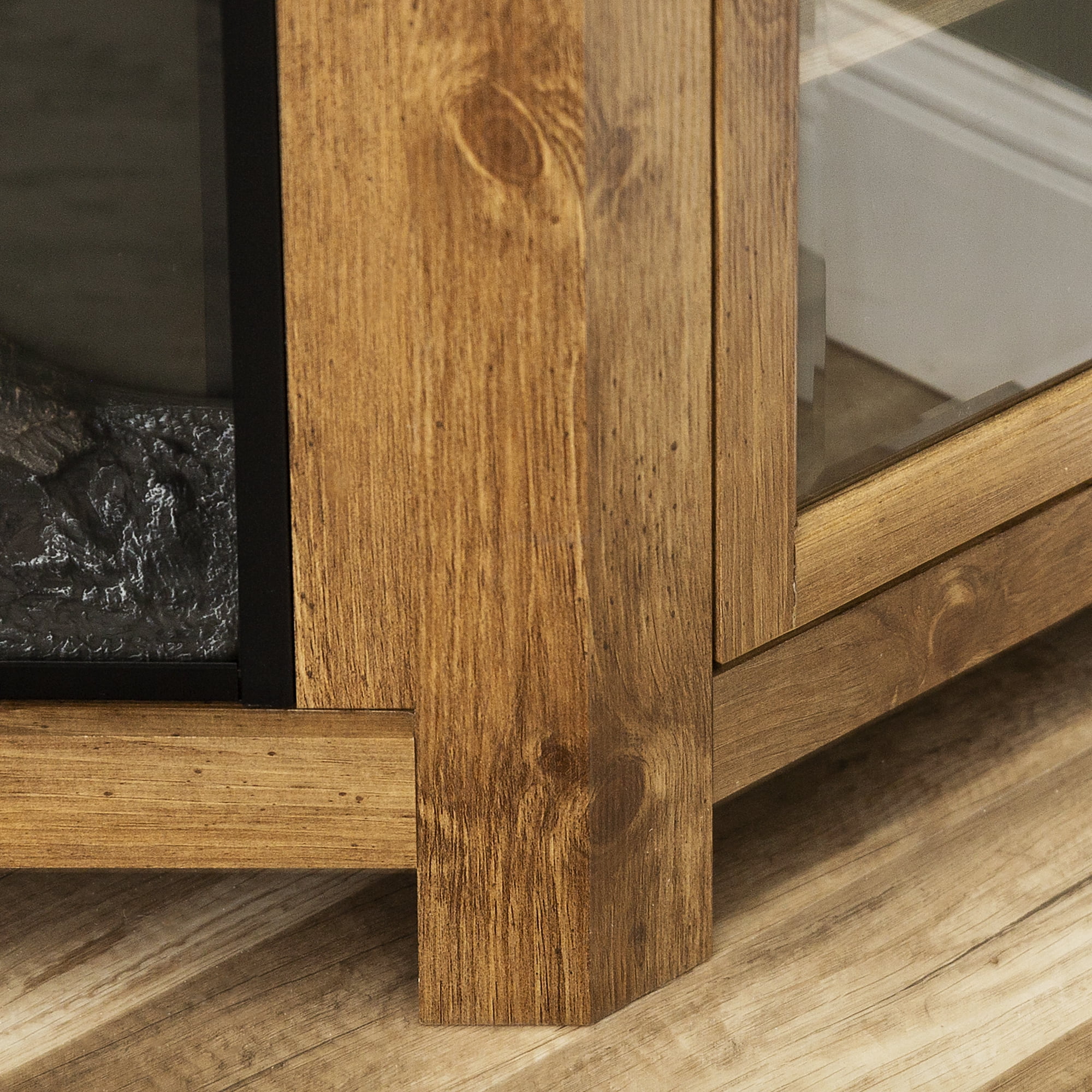 Walker Edison Barnwood Corner Fireplace TV Stand for TVs up to 50"