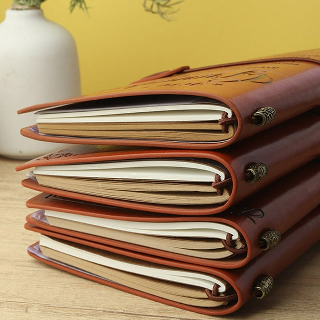 YAOMOBB Schedule Book Premium Thickened Page Faux Leather Handmade Recipe Book Monthly Planner Smooth Writing Journal Notebook