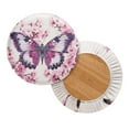 thumbnail image 2 of ZIATUBLE Cherry Blossom Butterfly Chairs Decorative Cover 13"-15" Round Stool Covers with Padding Set of 2 Wear Resistant Stool Cushion Slipcovers for Chairs for Bar Home Hotel, 2 of 6
