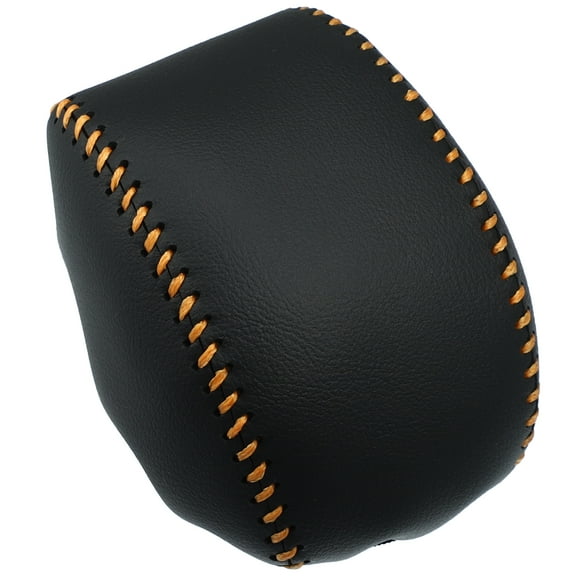 Unique Bargains Car Gear Shift Knob Cover Protector Gear Shift Knob Trim for Toyota Rav4 19-22 Black W/ Orange Stitches