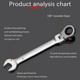 thumbnail image 3 of 7mm Flexible Ratchet Action Wrench Spanner Nut Tool, 3 of 8