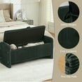 thumbnail image 4 of WUTUTUEE 44" Storage Ottoman Bench, End of Bed Storage Bench & Corduroy Ottoman, Upholstered Entryway Bench for Bedroom & Living Room with Convenient Handle, Green, 4 of 8