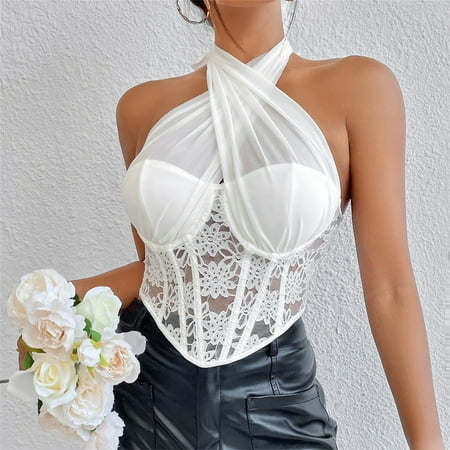 

XHJUN Women Babydoll Halter Sexy lace Lingerie Set with one piece Sheer Teddy Lingerie Trim Bodysuit
