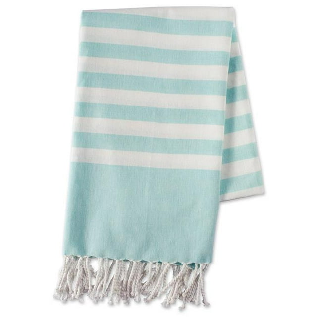Design Imports FBA43920 Serviette Fouta à Rayures Aqua 1 Po.