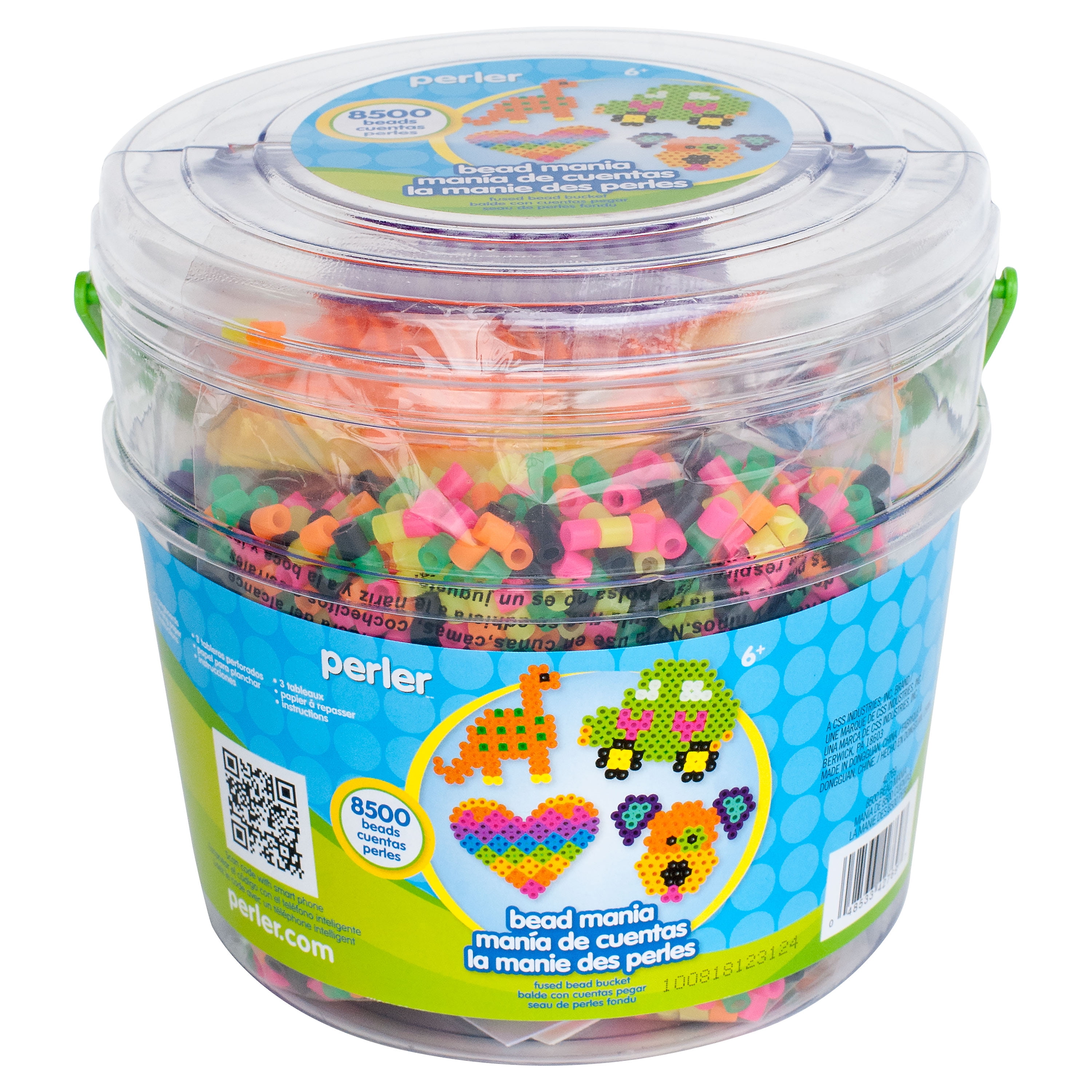 Perler Bead Mania Fused Bead Activity Bucket, Ages 6 and up, 8505 Pieces