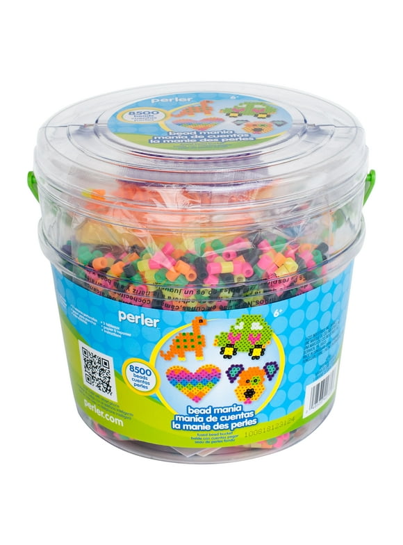Perler Bead Mania Fused Bead Activity Bucket, Children Ages 6 and up, 8505 Pieces, Craft Kit