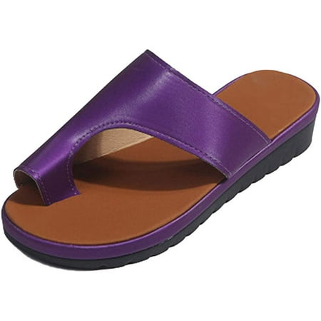 

Womens Summer Sandals Comfy Slippers for Big Toe Bone Correction Flat Flip Flops Shoes