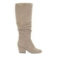 thumbnail image 3 of BELLA VITA Womens Beige Padded Zipper Accent Karen Ii Pointy Toe Block Heel Slouch Boot 12 W, 3 of 8