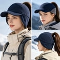 thumbnail image 4 of Women's Water-Repellent Winter Ponytail Baseball Cap LSONABXA with Ear Flaps - Winter Hat for Women, 4 of 9