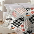 thumbnail image 2 of Farm Life Chicken Blanket Soft Flannel Lightweight Fleece Soft Gifts Throws Fuzzy Warm Cozy Bedding Blankets for All Season in Home Bed Sofa M 60"x50"（Twin） Teen, 2 of 6