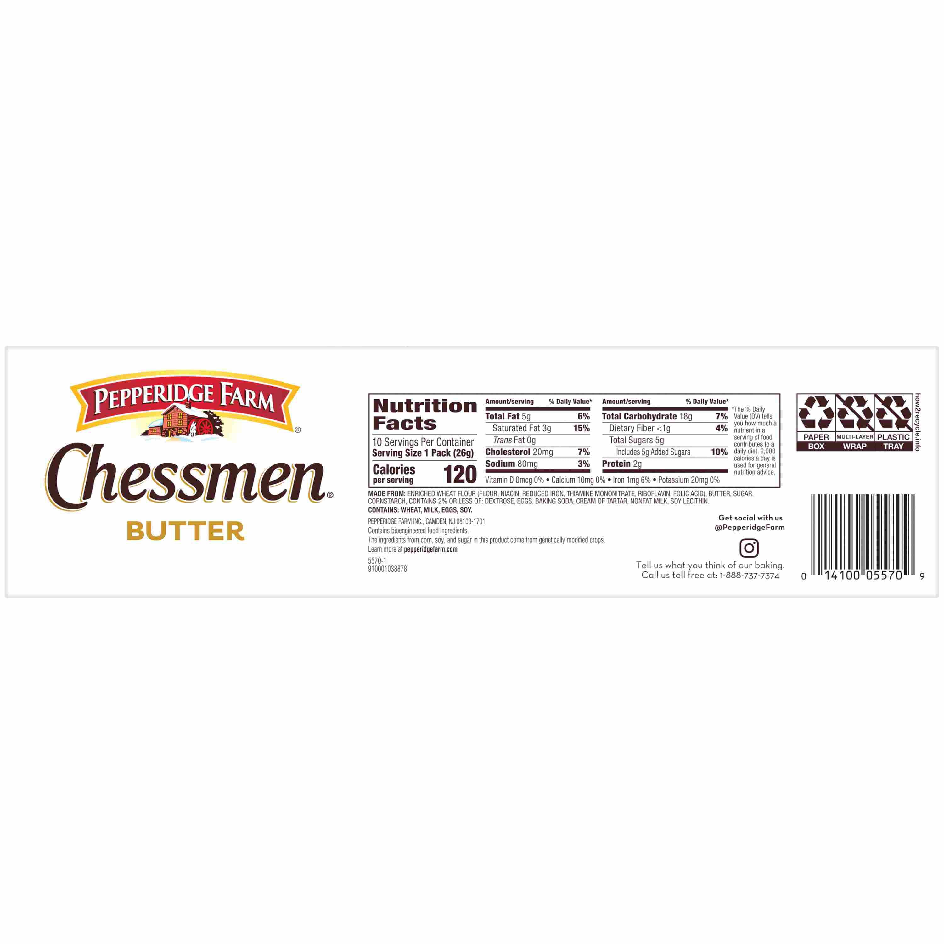 Pepperidge Farm Chessman Butter Cookies - 9 oz- Pack of 2