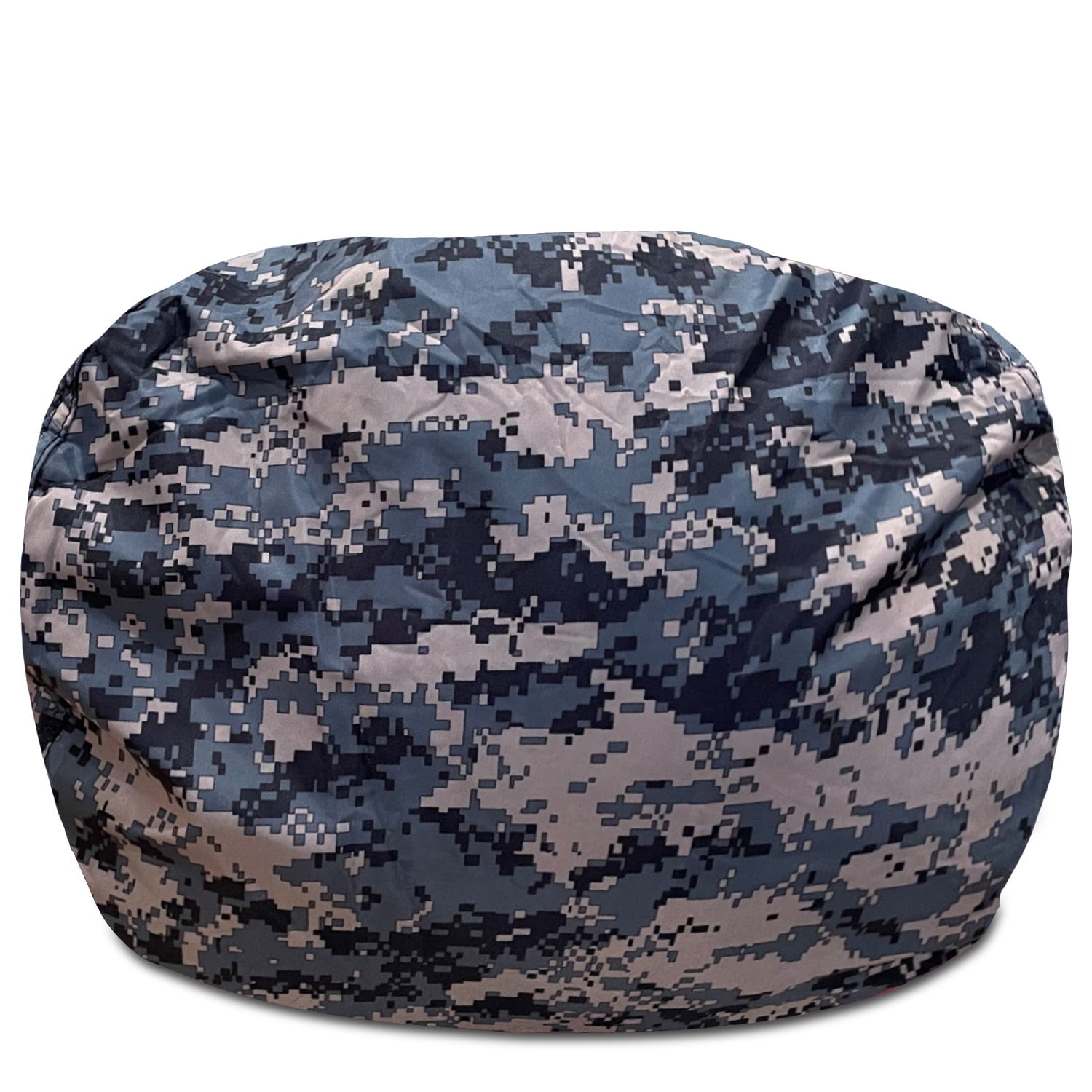 Posh Creations Structured Bean Bag Chair, Classic Round, Kids,2.5 ft, Nylon -Camo Digital