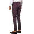 thumbnail image 3 of INSPIRE CHIC Stripes Dress Pants for Men's Slim Fit Business Flat Front Chino Trousers 32 Burgundy, 3 of 5