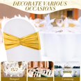thumbnail image 6 of 50 pcs Chair Sashes Shiny Bow Spandex Bands for Chair Wedding Banquet Parties Reception Restaurant Decoration, Rose Gold, 6 of 7