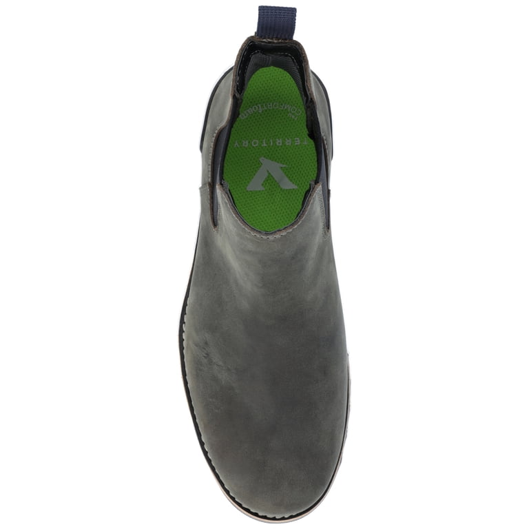 Territory Yellowstone Grey Waterproof Leather Chelsea Boots 11.5W Territory Mens Yellowstone Pull-on Water Resistant Chelsea  main image 3