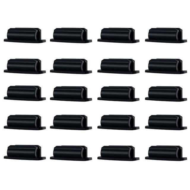 Juego de 20 PortaláPices Adhesivos de Silicona para Escritorio y Otras Superficies, Color Negro