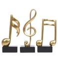 thumbnail image 1 of 3 piezas de esculturas musicales, estatuilla de nota musical, estatua, adornos decorativos, decoración artística para sala de estar, dormitorio, TV, gabinete, regalo (dorado), 1 of 5